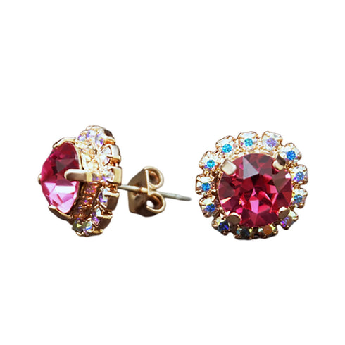 Auskarai "Krāšņums III (Rožė)" su Swarovski™ kristalais